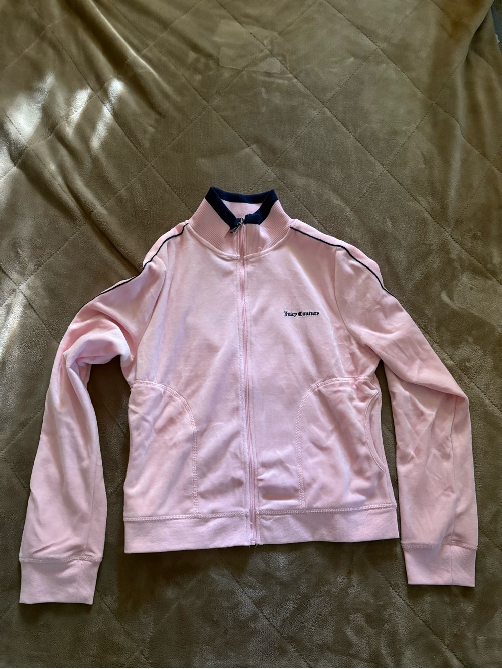 Juicy Couture Women's Cotton Velour Pickleball Jacket Size XL New With Tags Pink